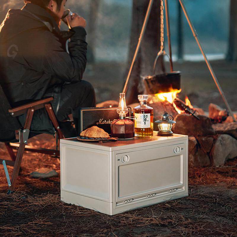 户外折叠收纳箱侧开门收纳箱露营野营木盖桌子车载后备箱整理箱子,收纳整理,收纳箱,淘宝优惠券,粉丝福利购,淘宝优惠卷