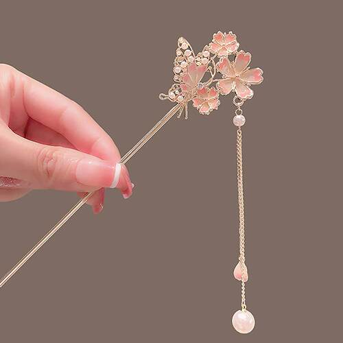 Sakura hair pin vintage Chinese style flower Hair Chopsticks
