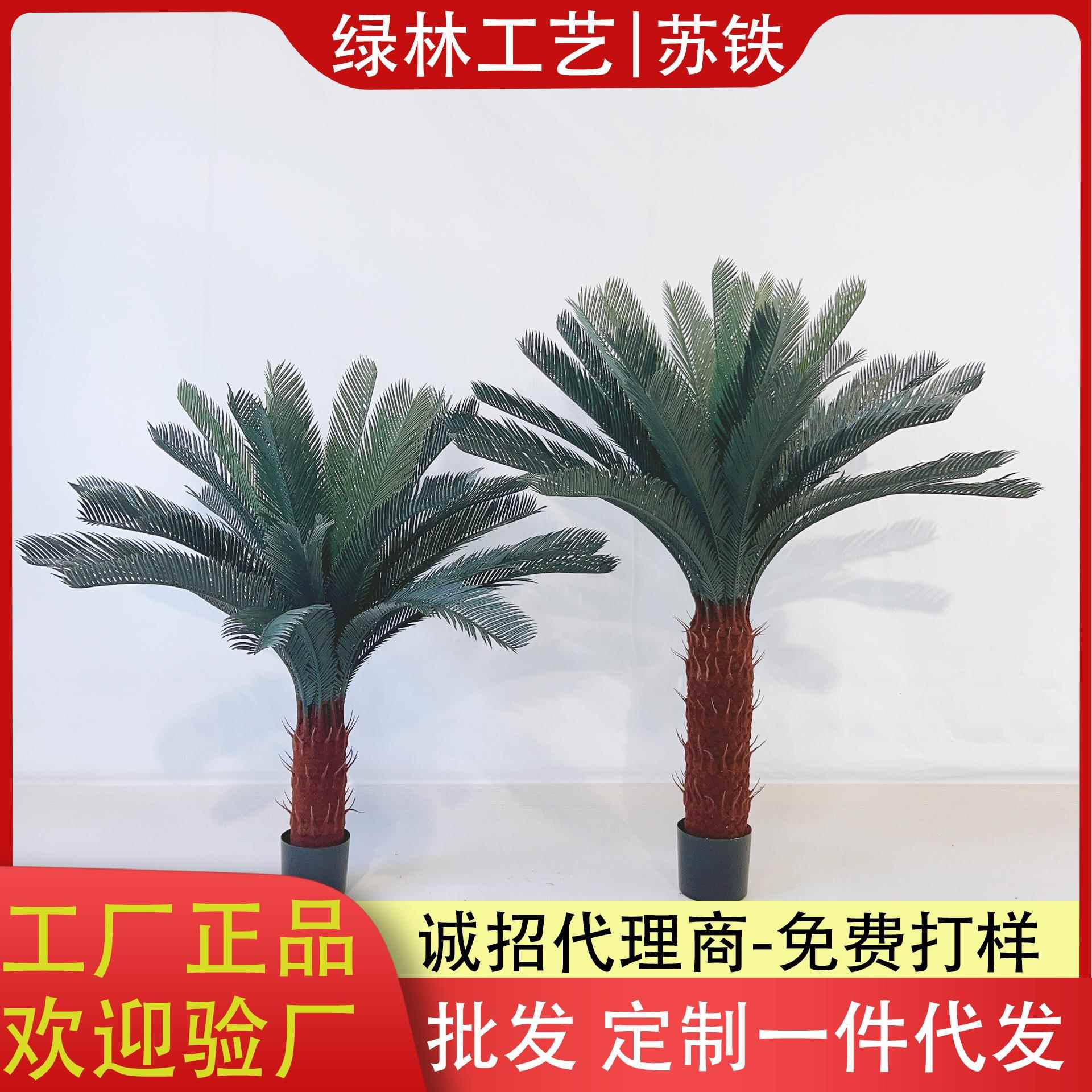 仿真苏铁盆栽 人造铁树盆景 室内落地装饰假树现货