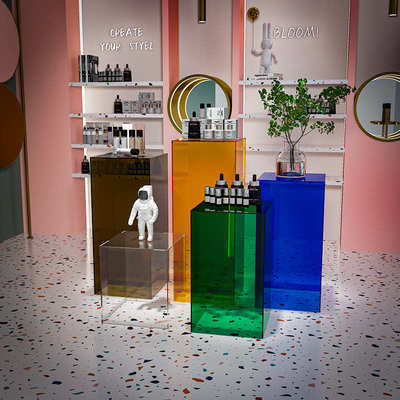 亚克力透明展示盒展示柜服装店落地橱窗陈列鞋包亚克力展示架