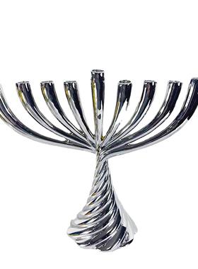 现代简约螺旋线条树脂融化烛台摆件样板间客厅茶几餐桌桌面装饰品