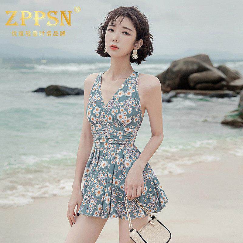 轻奢品牌ZPPSN泳衣女纯欲风性感遮肚显瘦海边度假泡温泉连体泳装
