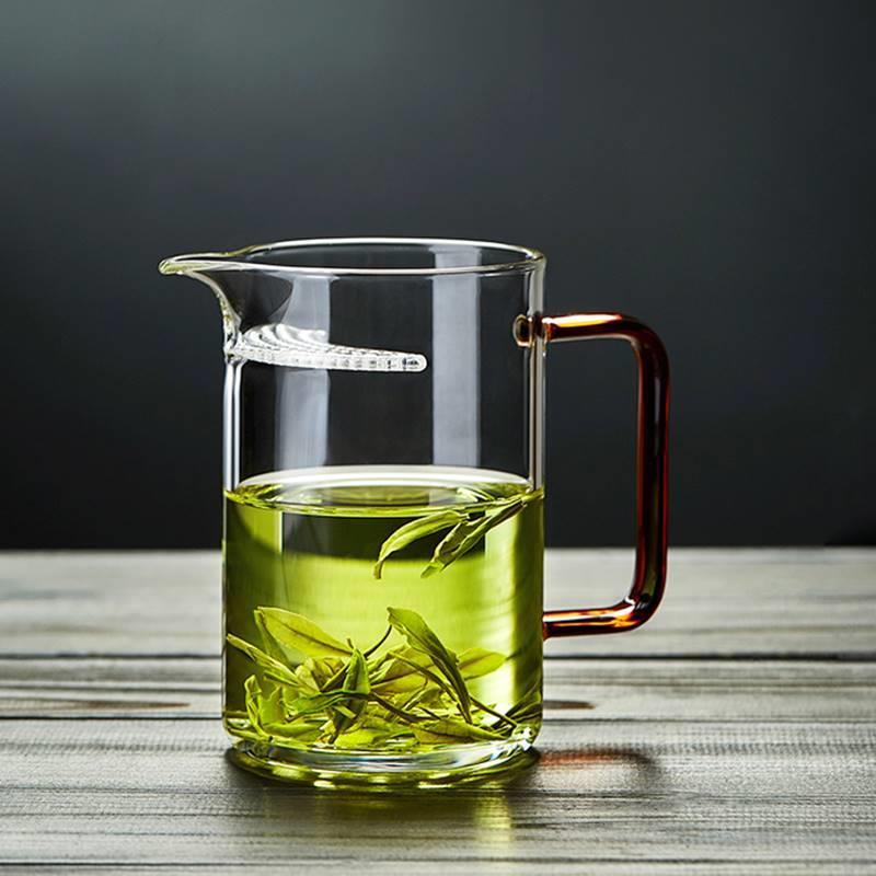 月牙玻璃公道杯加厚耐热茶漏一体茶杯茶水分离茶滤茶具绿茶分茶器