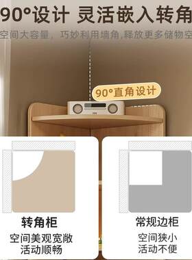 角柜转角角柜客厅柜墙角三物角形多层置架落地拐收纳靠634墙储物