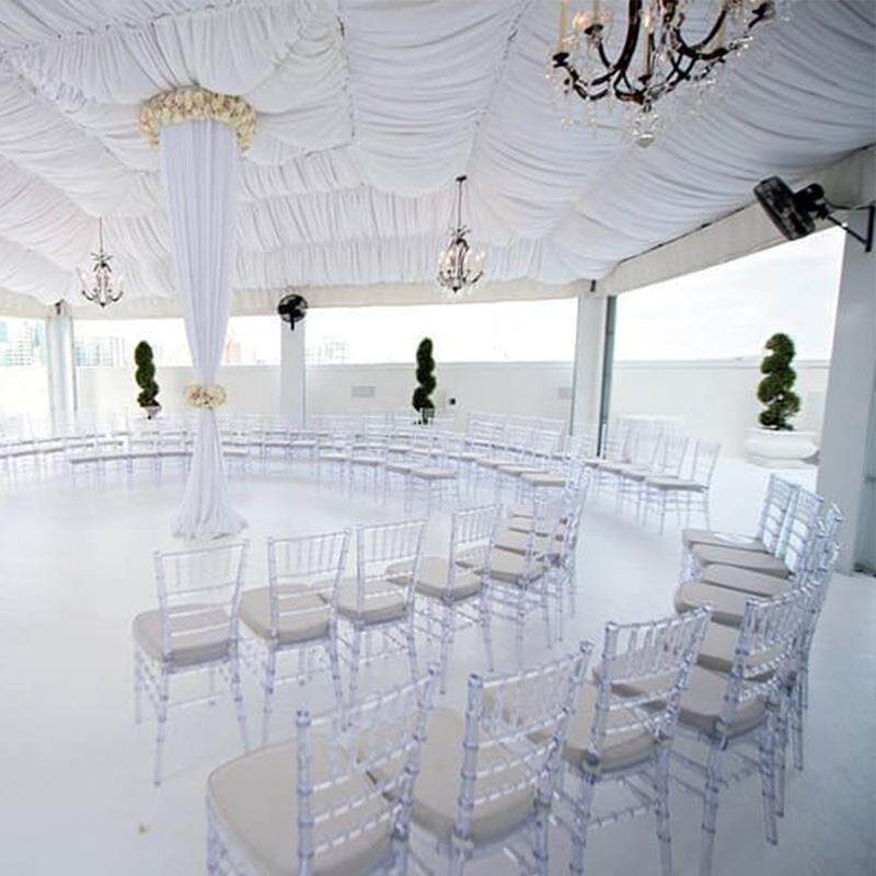 网红水晶竹节宫廷椅子PC塑料透明亚克力婚礼堂主题宴会厅婚庆餐椅