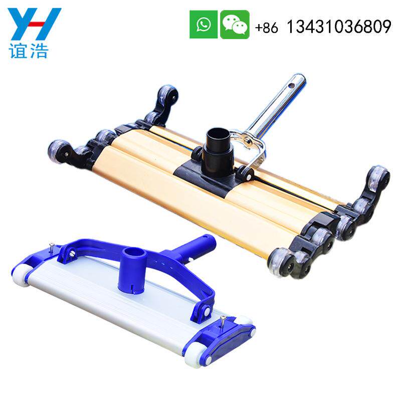 泳池吸污机吸盘鱼池吸池头清洁工具铝合金吸污盘带毛刷水下吸尘器