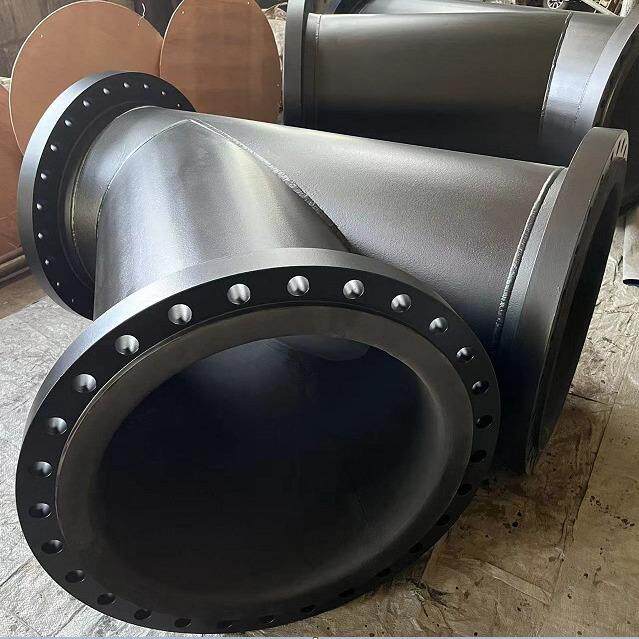 厂家 内衬橡胶 焊接四通 45° 三通 棚栏三通 SPLIT-TEE 三通管件