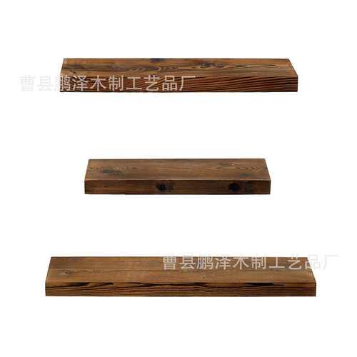 工厂供应做悬浮书架热销悬浮壁挂置物木架一字隔板实木棚板架