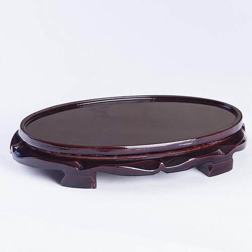 实木底座奇石玉器花瓶盆景花器底托 托椭圆崖柏摆件木质底座包邮