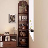 转角置物架一收体靠古墙卧室墙625角纳柜中风茶室拐角展示客厅角