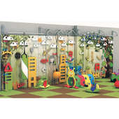 儿童攀爬墙室内幼儿园吊缆绳吊环攀岩架攀爬网感统训练器材