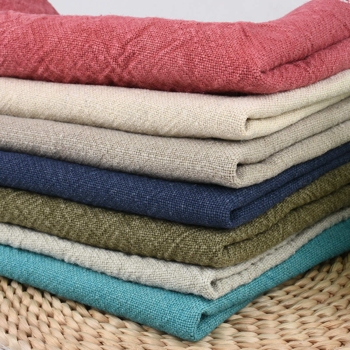 现货多色加密黄麻染色 黄麻洗水 麻布洗水面料  箱包手袋布料