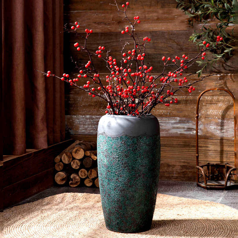 景德镇陶瓷落地大花瓶复古做旧文艺侘寂风装饰品酒店书房插花摆件,家居饰品,花瓶,淘宝优惠券,粉丝福利购,淘宝优惠卷