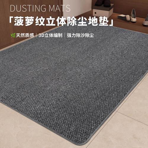 入户门玄关高级感凤梨纹地垫除尘刮沙耐磨防猫抓可定制尺寸脚垫