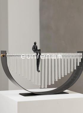 现代简约创意艺术感人物造型摆件家居客厅样板房间玄关柜软装饰品