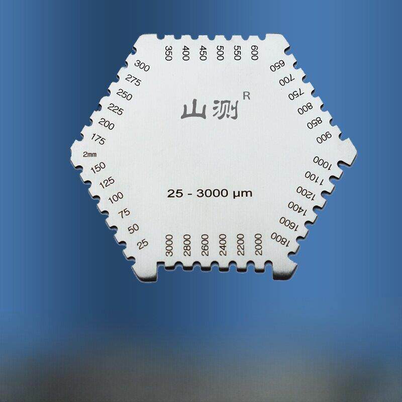 高精度不锈钢六角湿膜梳梳规油漆测厚湿膜卡湿膜片山测 elcometer