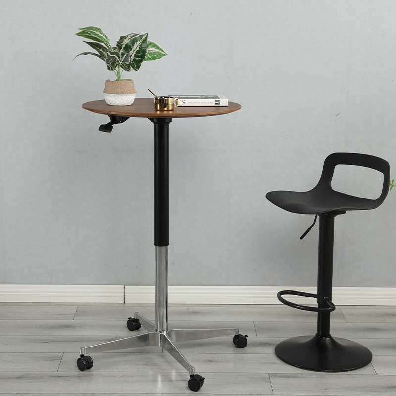 印方德柯可移动升降茶几圆几家用餐桌小户型沙发边几小圆桌