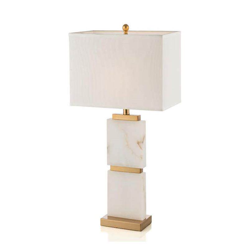 后现代创意轻奢方形云石台灯美式简约样板房书房客厅卧室床头台灯