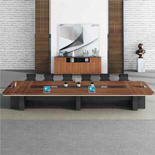 会议桌长约桌带储YJ Z105物柜简现会室桌椅组代合办公家具接待议