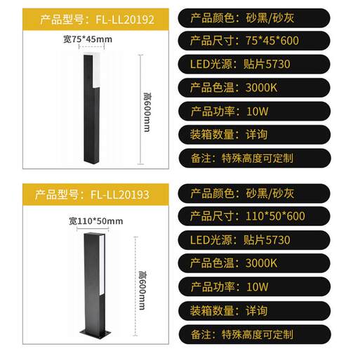 方形代ldFL-LL201草坪灯跨境户现外防水压铸e铝草花地灯别墅园插