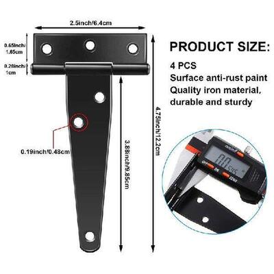 6 PCS 4 Inch T-Strap Hinges Rustic Gate Strap Hinge