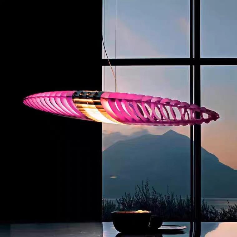 意大利文艺复兴餐厅吧台吊灯太空飞船店铺客厅椭圆中古彩色装饰灯