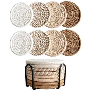 4 Pcs 11cm Drink CoastersAbsorbent Coasters for Drinks圆杯垫