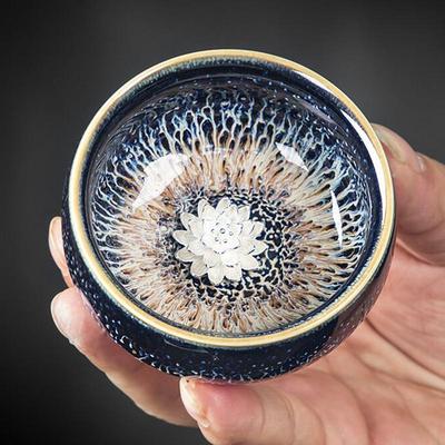 镶银建盏窑变天目陶瓷主人杯碗单杯十二生肖品茶盏功夫茶杯厂批发