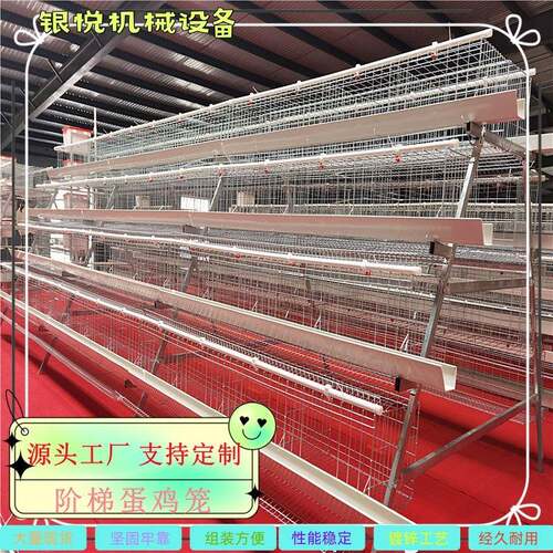 养殖鸡笼三层四门五门/四层四门五门阶梯式白食槽养殖蛋鸡笼