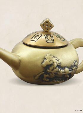 黄铜麻将麻将旋转创意装饰摆件