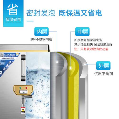 三鼎全自动电热开水器商用烧水器大容量奶茶店带过滤开水箱直饮机