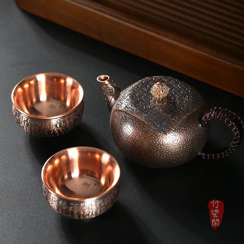 纯手工水壶纯铜茶壶铜杯泡茶壶西施铜壶把把壶主人杯茶杯茶具套装