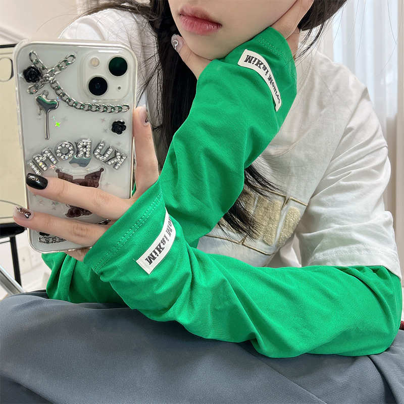 冰爽棉质袖套男女夏季冰袖护手袖户外骑行开车护臂子手套外搭防晒