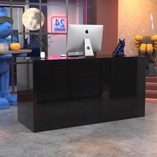 公司烤漆亮面前台收银台简约现代美容店小型接待台咖啡店吧台桌