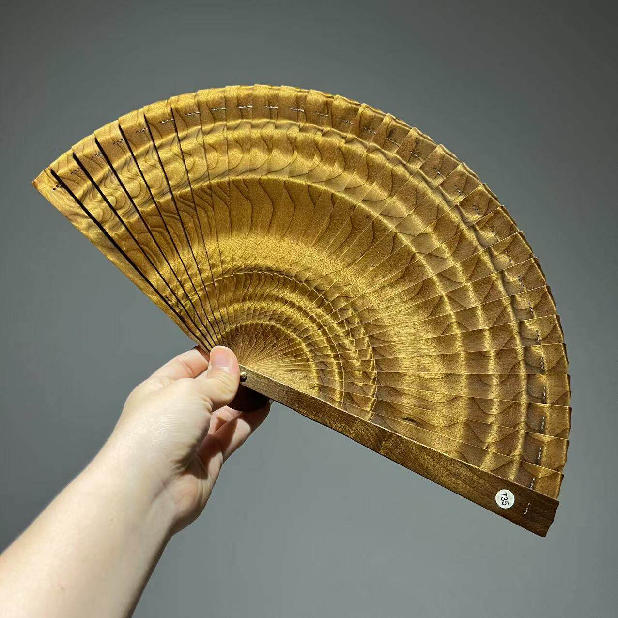 金丝楠木扇子小叶桢楠子古风折扇苏扇随身便携夏季手摇扇工艺扇