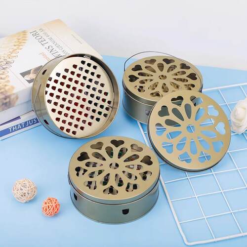 Creative Handheld Mosquito Coil Box with Lid, Ironwood Incen