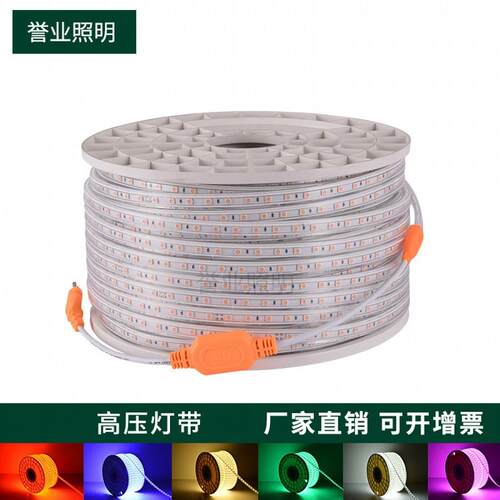 工程款户外防雨5050柔性灯条2835软灯条质保两年220V灯带led防水