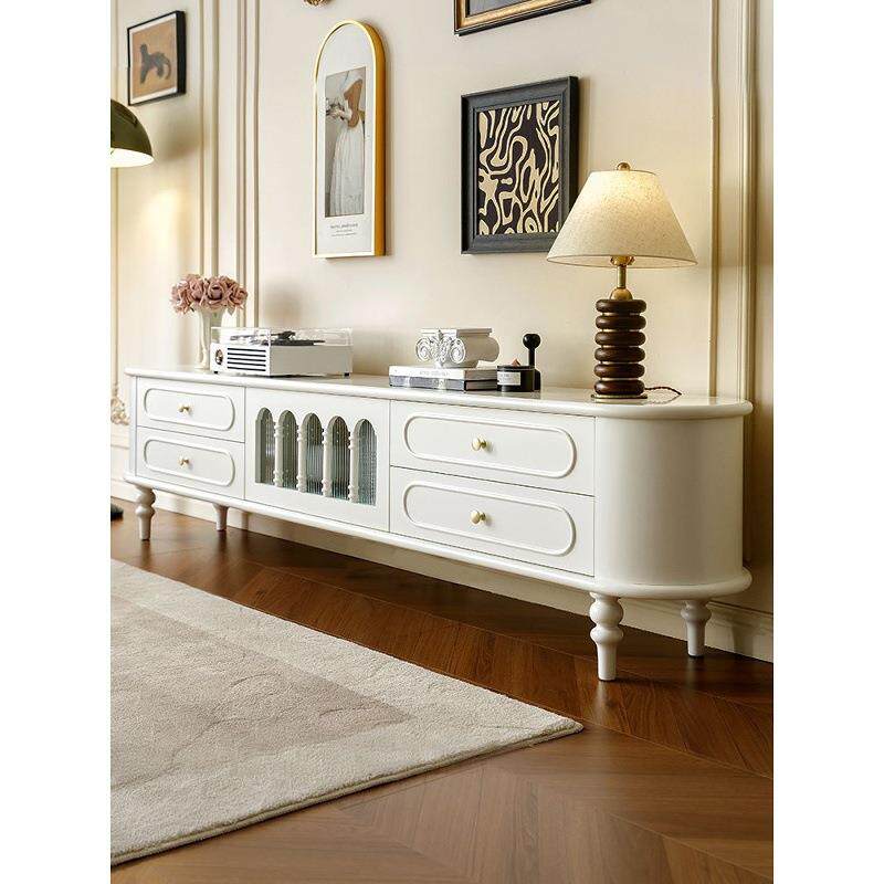 法式电视柜客厅家用2026新款茶几组合储物柜一体奶油收纳柜小户型