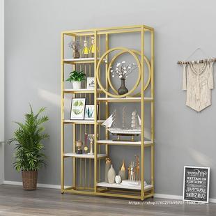 铁落艺镂443空隔断新置物架玄关风屏书架办公室款 饰柜地多层展 装