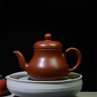 潮州老安顺记朱泥思亭壶手拉壶家用小容量泡茶壶小品紫砂壶120ml