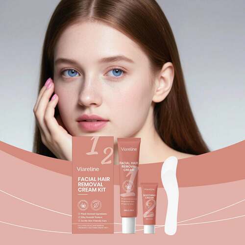 VIARELINE Gentle Facial Hair Removal Cream Set - Gently clea