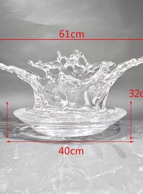 吊悬挂透明树脂摆件软落地饰浪花水滴玄关雕塑大厅现代客厅装饰品