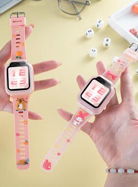 可爱3D立体卡通适用小米米兔儿童电话手表C7A表带7/7X/S1硅胶表带
