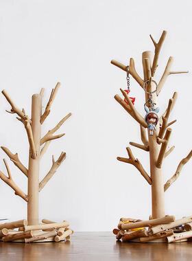 手工木质挂钥匙收纳层架桌面首饰架创意新春摆件门口客厅玄关置物