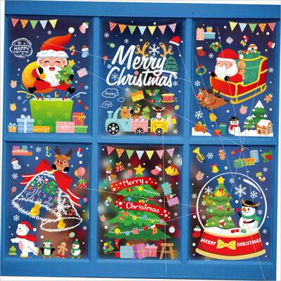 Christmas snowman elk window sticker Merry Christmas static