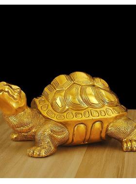 纯铜乌龟摆件老鳖金龟定制工艺品办公室装饰品客厅黄铜中式桌面