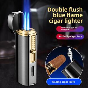 Flame Blue Turbo礼物Butane Gas Lighter Metal Cigar Windproof