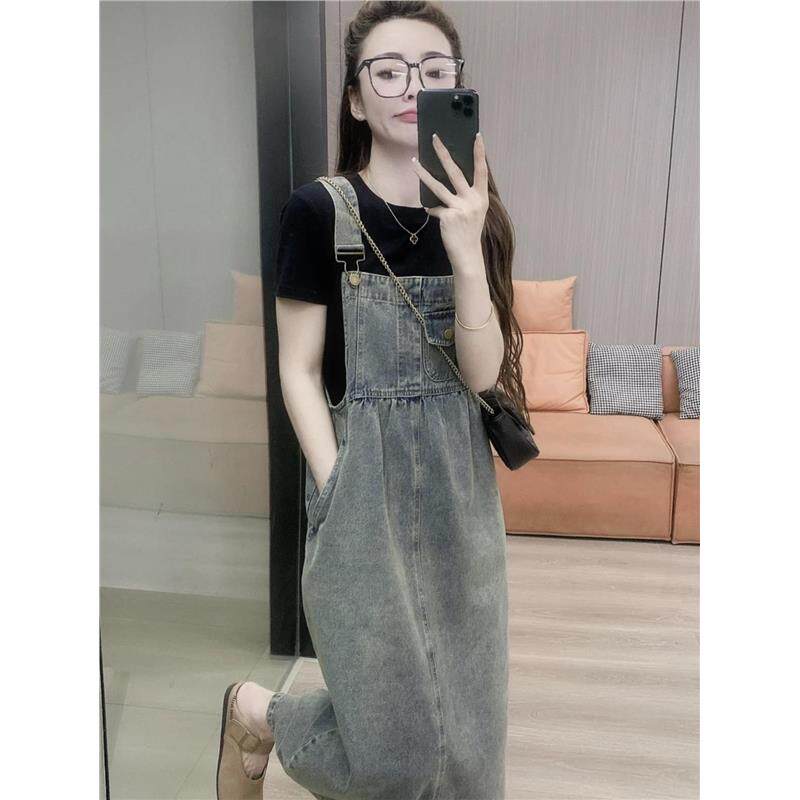 欧洲站复古牛仔背带裙女2026年夏季新款时尚休闲减龄中长款连衣裙