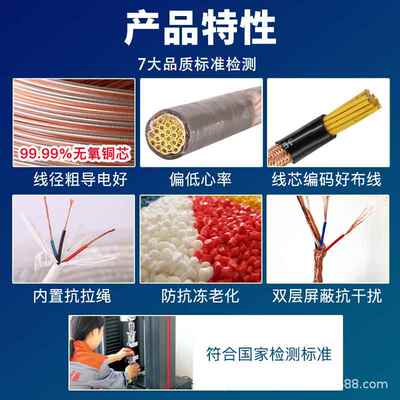 电缆厂家RV/设K护VVR电源线耐火阻燃V套线多芯备442控制软线电缆