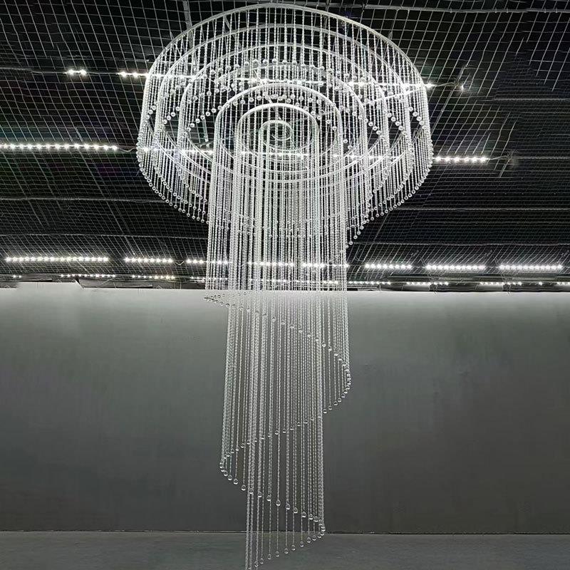 婚庆道具水晶珠帘吊顶螺旋圆环婚礼堂舞台空中布置装饰挂水晶成品